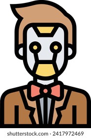 Icono de tecnología de inteligencia artificial símbolo de imagen vectorial. Ilustración de la inteligencia artificial información futurista del software de aprendizaje humano diseño de imagen