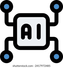 Artificial intelligence technology icon symbol vector image. Illustration of artificial intelligence futuristic information human learning software design image