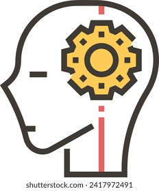 Icono de tecnología de inteligencia artificial símbolo de imagen vectorial. Ilustración de la inteligencia artificial información futurista del software de aprendizaje humano diseño de imagen