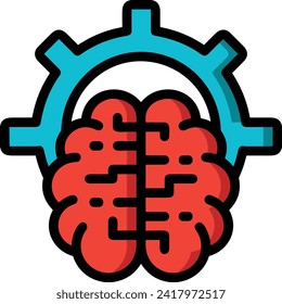 Artificial intelligence technology icon symbol vector image. Illustration of artificial intelligence futuristic information human learning software design image