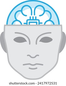 Artificial intelligence technology icon symbol vector image. Illustration of artificial intelligence futuristic information human learning software design image
