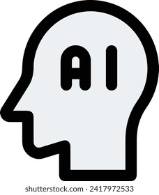 Artificial intelligence technology icon symbol vector image. Illustration of artificial intelligence futuristic information human learning software design image
