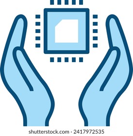 Artificial intelligence technology icon symbol vector image. Illustration of artificial intelligence futuristic information human learning software design image