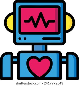 Artificial intelligence technology icon symbol vector image. Illustration of artificial intelligence futuristic information human learning software design image