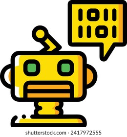 Icono de tecnología de inteligencia artificial símbolo de imagen vectorial. Ilustración de la inteligencia artificial información futurista del software de aprendizaje humano diseño de imagen