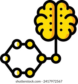 Artificial intelligence technology icon symbol vector image. Illustration of artificial intelligence futuristic information human learning software design image