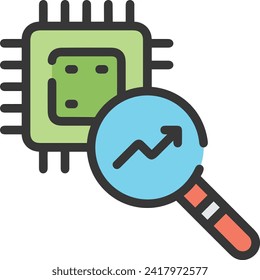 Artificial intelligence technology icon symbol vector image. Illustration of artificial intelligence futuristic information human learning software design image