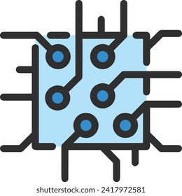 Artificial intelligence technology icon symbol vector image. Illustration of artificial intelligence futuristic information human learning software design image