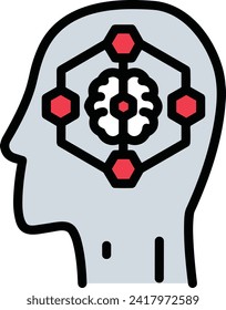 Artificial intelligence technology icon symbol vector image. Illustration of artificial intelligence futuristic information human learning software design image