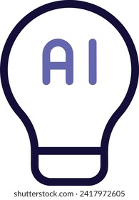 Artificial intelligence technology icon symbol vector image. Illustration of artificial intelligence futuristic information human learning software design image