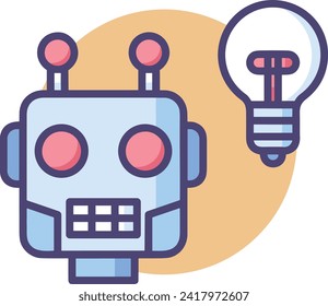 Artificial intelligence technology icon symbol vector image. Illustration of artificial intelligence futuristic information human learning software design image