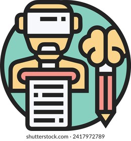 Artificial intelligence technology icon symbol vector image. Illustration of artificial intelligence futuristic information human learning software design image