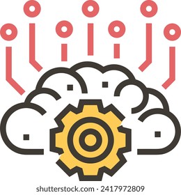 Artificial intelligence technology icon symbol vector image. Illustration of artificial intelligence futuristic information human learning software design image