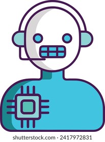 Artificial intelligence technology icon symbol vector image. Illustration of artificial intelligence futuristic information human learning software design image