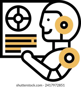 Icono de tecnología de inteligencia artificial símbolo de imagen vectorial. Ilustración de la inteligencia artificial información futurista del software de aprendizaje humano diseño de imagen
