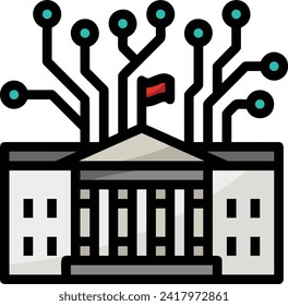 Icono de tecnología de inteligencia artificial símbolo de imagen vectorial. Ilustración de la inteligencia artificial información futurista del software de aprendizaje humano diseño de imagen