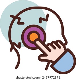 Artificial intelligence technology icon symbol vector image. Illustration of artificial intelligence futuristic information human learning software design image