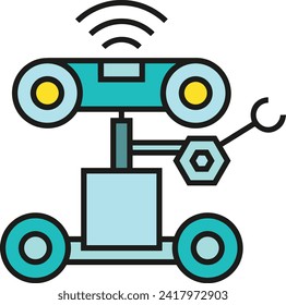Artificial intelligence technology icon symbol vector image. Illustration of artificial intelligence futuristic information human learning software design image