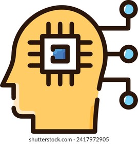 Artificial intelligence technology icon symbol vector image. Illustration of artificial intelligence futuristic information human learning software design image