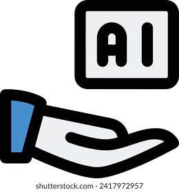 Artificial intelligence technology icon symbol vector image. Illustration of artificial intelligence futuristic information human learning software design image