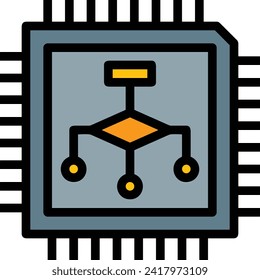 Artificial intelligence technology icon symbol vector image. Illustration of artificial intelligence futuristic information human learning software design image