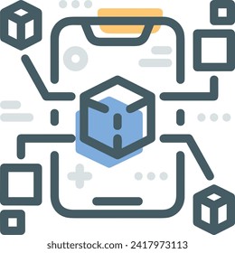 Artificial intelligence technology icon symbol vector image. Illustration of artificial intelligence futuristic information human learning software design image