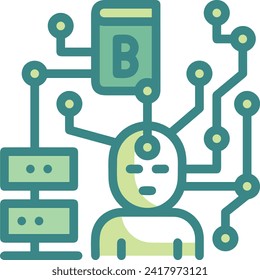 Icono de tecnología de inteligencia artificial símbolo de imagen vectorial. Ilustración de la inteligencia artificial información futurista del software de aprendizaje humano diseño de imagen