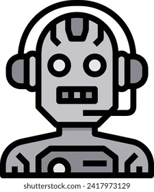 Artificial intelligence technology icon symbol vector image. Illustration of artificial intelligence futuristic information human learning software design image