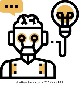 Artificial intelligence technology icon symbol vector image. Illustration of artificial intelligence futuristic information human learning software design image