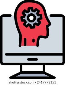 Artificial intelligence technology icon symbol vector image. Illustration of artificial intelligence futuristic information human learning software design image