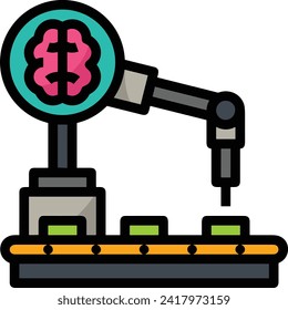 Artificial intelligence technology icon symbol vector image. Illustration of artificial intelligence futuristic information human learning software design image