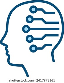 Artificial intelligence technology icon symbol vector image. Illustration of artificial intelligence futuristic information human learning software design image