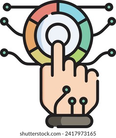 Artificial intelligence technology icon symbol vector image. Illustration of artificial intelligence futuristic information human learning software design image