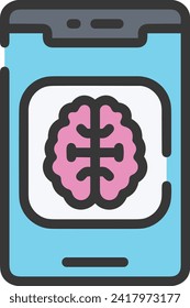 Artificial intelligence technology icon symbol vector image. Illustration of artificial intelligence futuristic information human learning software design image