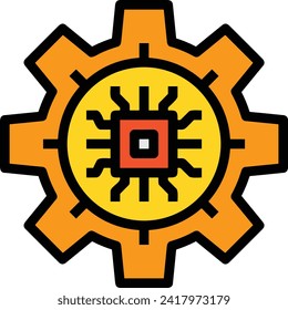 Symbol für Technologie der künstlichen Intelligenz, Vektorbild. Illustration künstlicher Intelligenz, futuristische Informationen, Design der menschlichen Lernsoftware