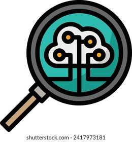 Artificial intelligence technology icon symbol vector image. Illustration of artificial intelligence futuristic information human learning software design image
