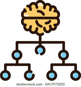 Artificial intelligence technology icon symbol vector image. Illustration of artificial intelligence futuristic information human learning software design image