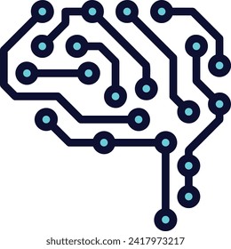 Icono de tecnología de inteligencia artificial símbolo de imagen vectorial. Ilustración de la inteligencia artificial información futurista del software de aprendizaje humano diseño de imagen