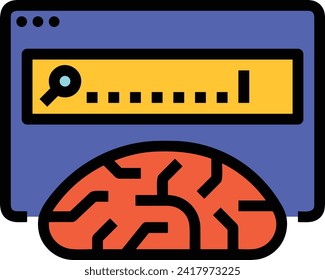 Artificial intelligence technology icon symbol vector image. Illustration of artificial intelligence futuristic information human learning software design image