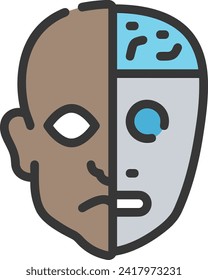 Artificial intelligence technology icon symbol vector image. Illustration of artificial intelligence futuristic information human learning software design image