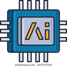 Icono de tecnología de inteligencia artificial símbolo de imagen vectorial. Ilustración de la inteligencia artificial información futurista del software de aprendizaje humano diseño de imagen