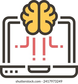 Icono de tecnología de inteligencia artificial símbolo de imagen vectorial. Ilustración de la inteligencia artificial información futurista del software de aprendizaje humano diseño de imagen
