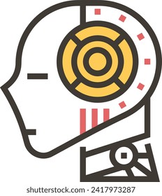 Artificial intelligence technology icon symbol vector image. Illustration of artificial intelligence futuristic information human learning software design image