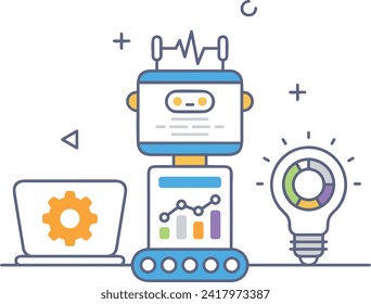 Artificial intelligence technology icon symbol vector image. Illustration of artificial intelligence futuristic information human learning software design image
