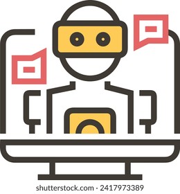 Artificial intelligence technology icon symbol vector image. Illustration of artificial intelligence futuristic information human learning software design image
