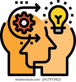Artificial intelligence technology icon symbol vector image. Illustration of artificial intelligence futuristic information human learning software design image