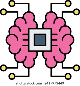 Artificial intelligence technology icon symbol vector image. Illustration of artificial intelligence futuristic information human learning software design image