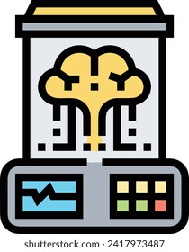 Artificial intelligence technology icon symbol vector image. Illustration of artificial intelligence futuristic information human learning software design image