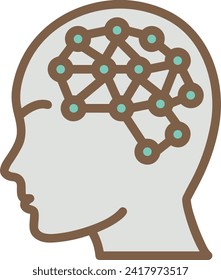 Artificial intelligence technology icon symbol vector image. Illustration of artificial intelligence futuristic information human learning software design image