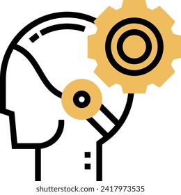 Artificial intelligence technology icon symbol vector image. Illustration of artificial intelligence futuristic information human learning software design image